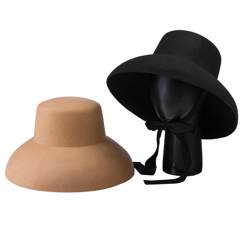 Retro Style Pure Wool Hat Wide - Fedora Hat Wool ulasan dan harga