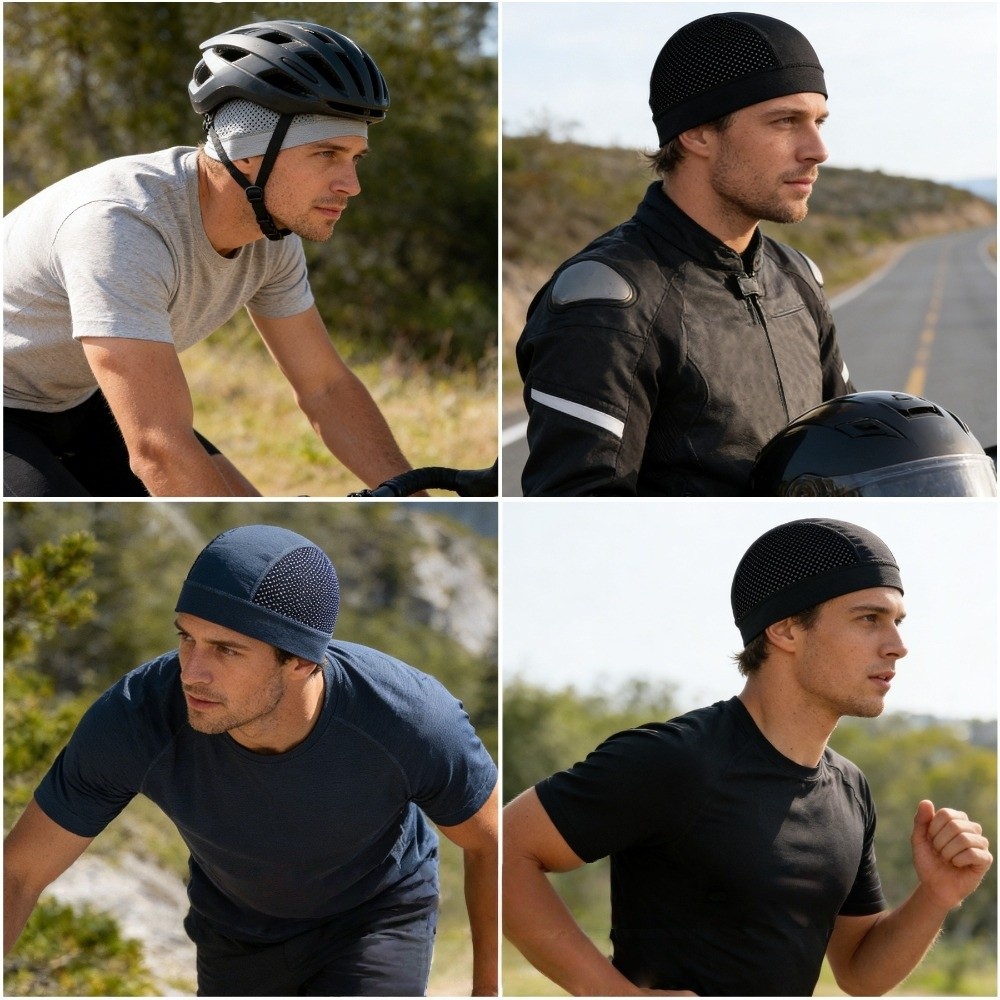 Casual Thin Mesh Skull Beanie  - Skull Cap Helmet Liner ulasan dan harga