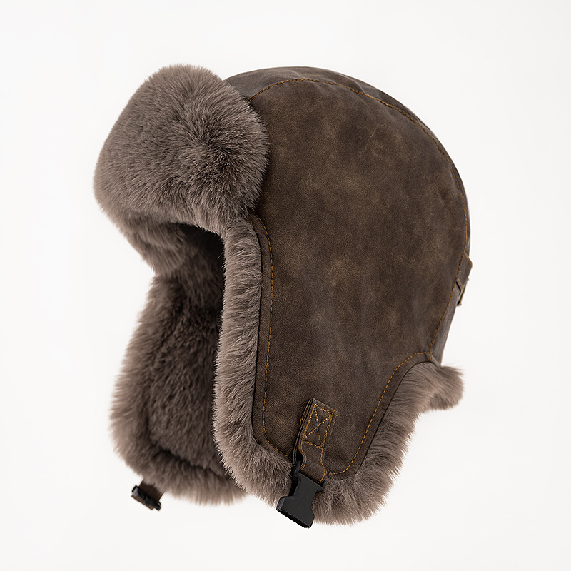1pcs Men's Winter Retro leathe - Trapper Hat Ear Flap ulasan dan harga