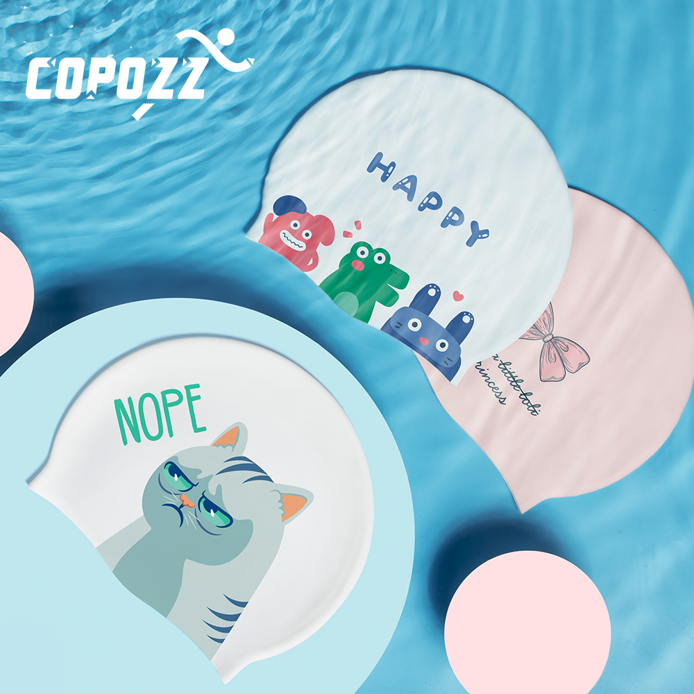 COPOZZ Water Sports Women Men  - Swim Hat Silicone ulasan dan harga