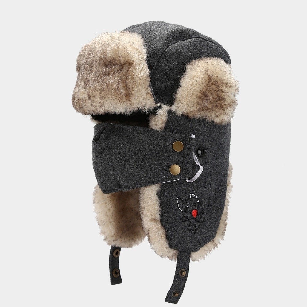 New Faux Fur Lining Trapper Ha - Trapper Hat Ear Flap ulasan dan harga