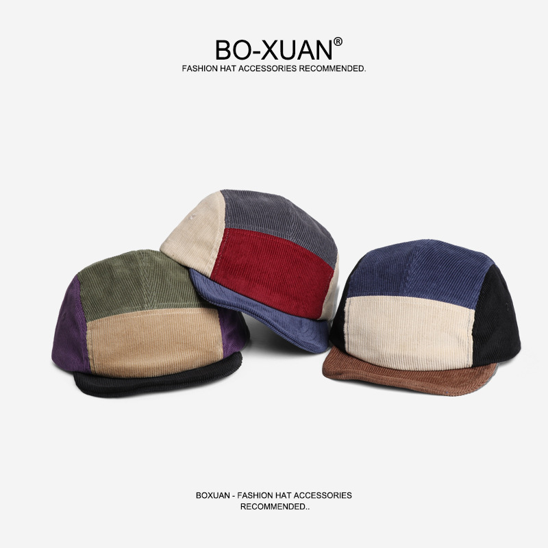 Retro Short-brimmed Corduroy B - Corduroy Cap 5 Panel ulasan dan harga