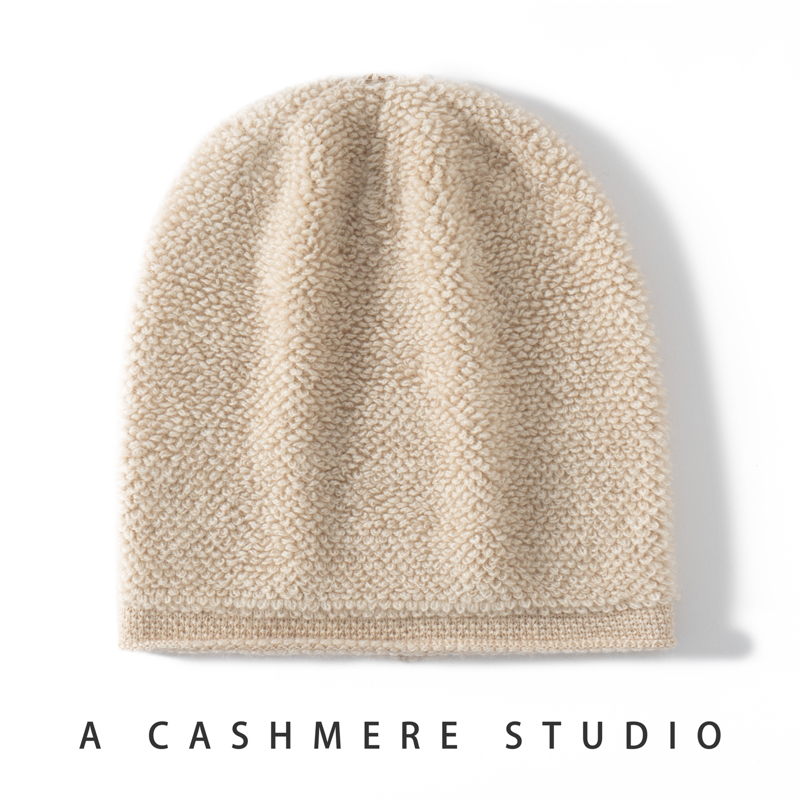 New Autumn Winter 100% Pure Ca - Beanie Cuffed Knit ulasan dan harga