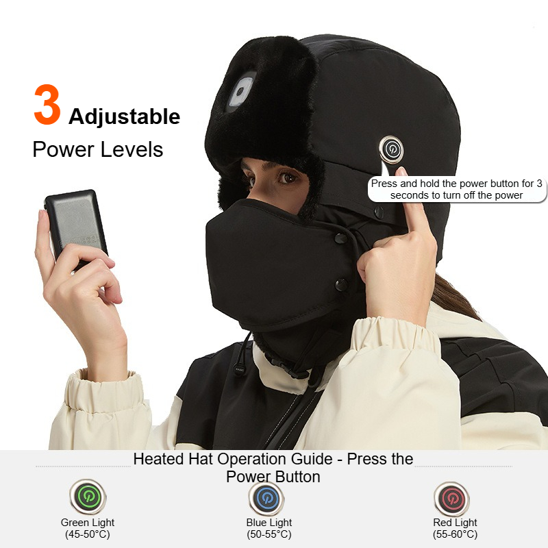 USB Charging Thickened Heated  - Winter Trapper Hat ulasan dan harga