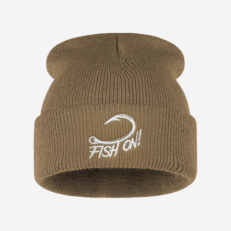 Outdoor Angler Fish On Embroid - Beanie Cuffed Knit ulasan dan harga