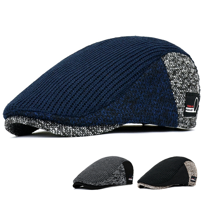 Men Newsboy Hats Thick Autumn  - Snapback Hat Flat ulasan dan harga
